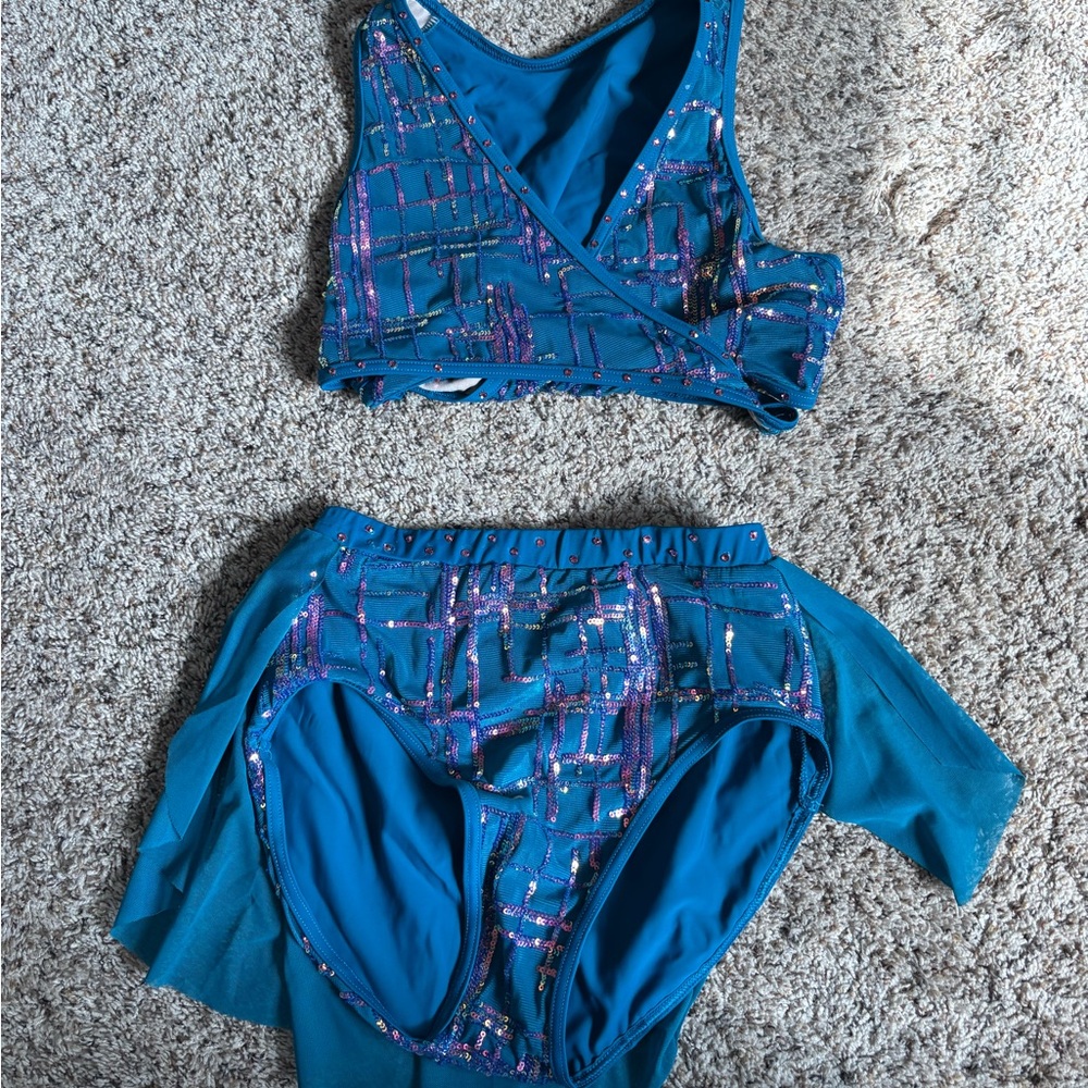 Blue and Purple Dance Costume Set